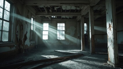 Fototapeta premium interior of a deserted old structure