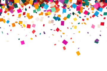 colorful confetti  on transparent background