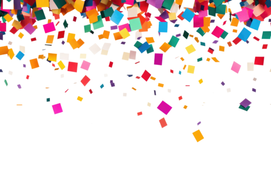 colorful confetti  on transparent background