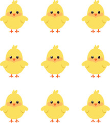 set of yellow chicks