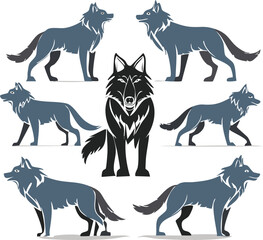 black silhouettes of horses