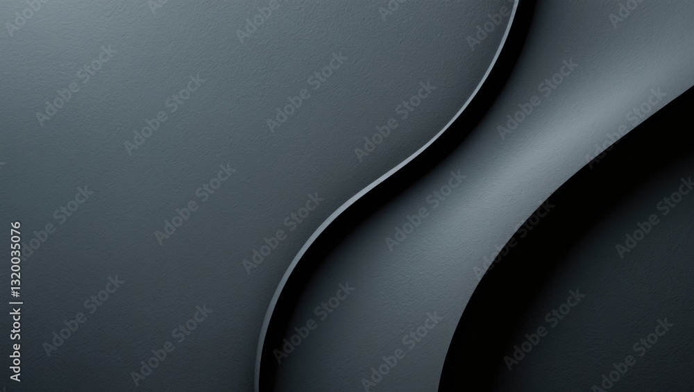 Poster grey carbon textured abstract geometric backdrop featuring soaring horizontal curved waves, providin