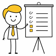 Strichfiguren Strichmännchen Strategie Vector Illustration - Line Art Cartoons & Clipart, Creative vector illustration of Strichfiguren and strategy in line art and clipart design