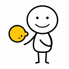 Strichfiguren Strichmännchen Strategie Vector Illustration - Line Art Cartoons & Clipart, Creative vector illustration of Strichfiguren and strategy in line art and clipart design