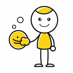 Strichfiguren Strichmännchen Strategie Vector Illustration - Line Art Cartoons & Clipart, Creative vector illustration of Strichfiguren and strategy in line art and clipart design