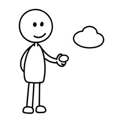 Strichfiguren Strichmännchen Strategie Vector Illustration - Line Art Cartoons & Clipart, Creative vector illustration of Strichfiguren and strategy in line art and clipart design