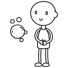 Strichfiguren Strichmännchen Strategie Vector Illustration - Line Art Cartoons & Clipart, Creative vector illustration of Strichfiguren and strategy in line art and clipart design