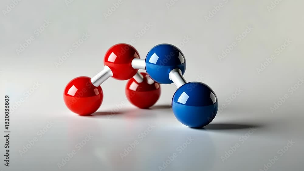 Poster 3d render of simplified water molecule models in pairs