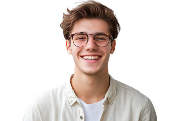 Fototapeta premium Casual young guy smiling isolated on transparent background