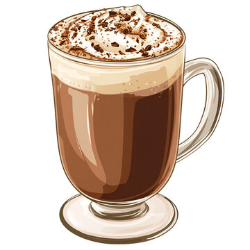 chocolate drink with whipped cream clip art preview