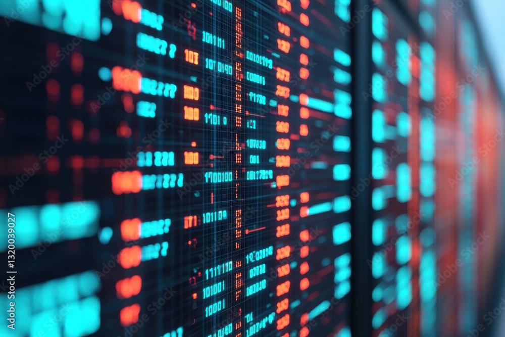 Poster analyzing data trends in digital analytics online environment infographic display technology focus