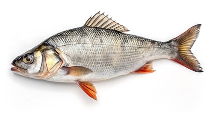Ordinary River Perch on a White Background