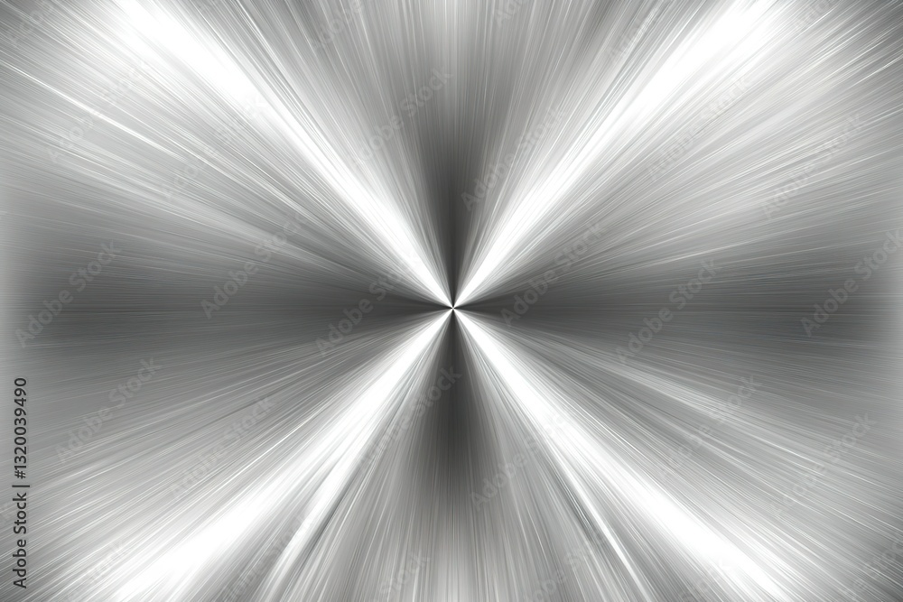 Poster radiating silver pattern with converging light beams from a central star point