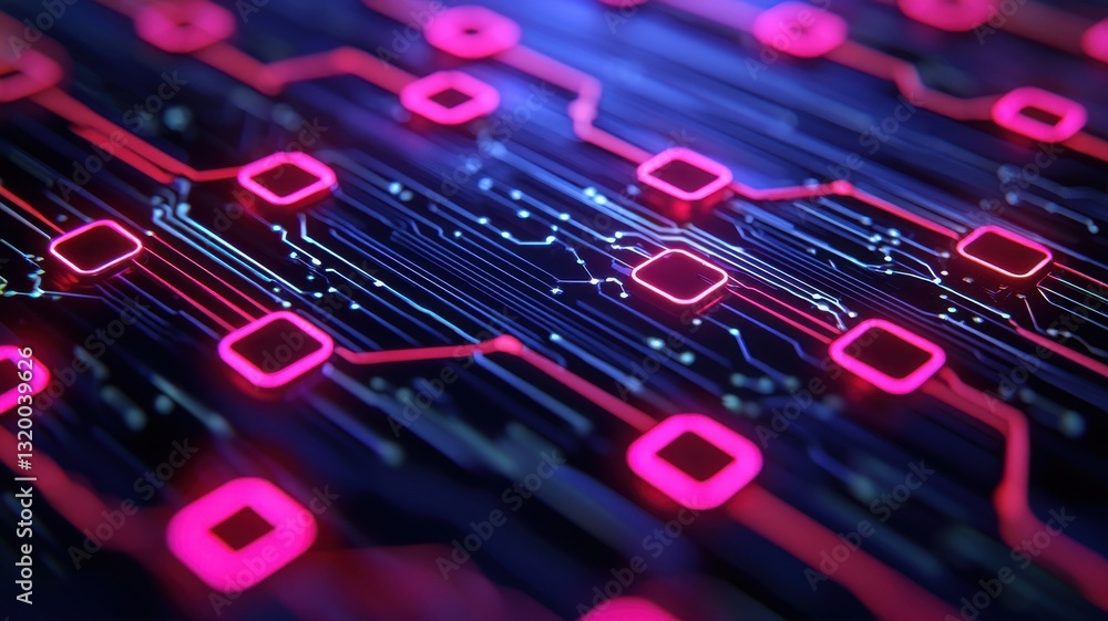 Poster innovative digital circuit design tech lab abstract visual futuristic environment close-up view tech