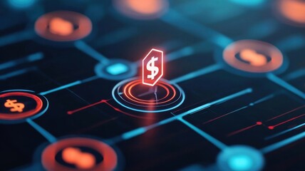 Financial technology innovations digital space graphic visualization modern environment futuristic viewpoint