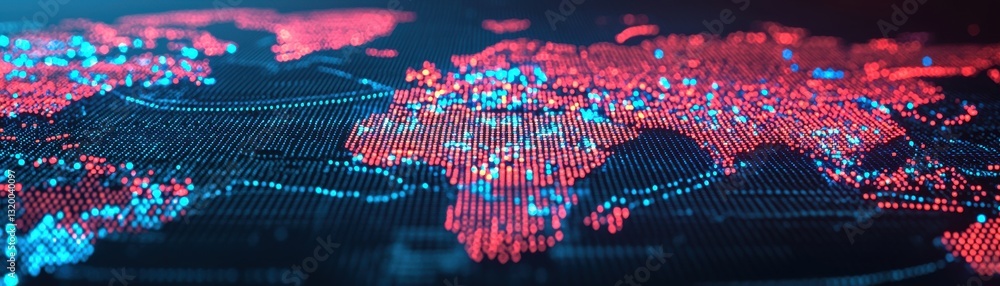 Poster data visualization mapping global connectivity digital world infographic high-tech environment aeria