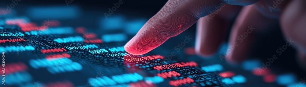 Poster analyzing digital data patterns tech environment infographic content close-up view data visualizatio