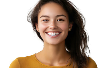 happy young woman isolated on transparent background