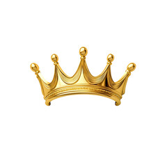 Detailed Golden Crown on Minimalist White Background Showcasing Luxury and Royal Aesthetic