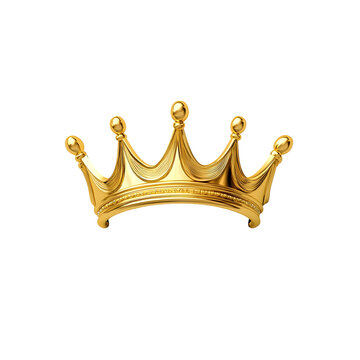 Fototapeta Detailed Golden Crown on Minimalist White Background Showcasing Luxury and Royal Aesthetic
