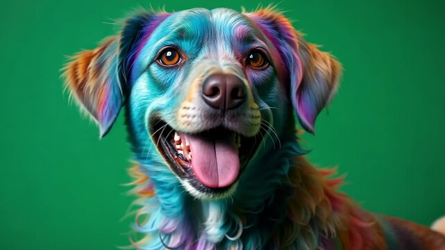Beautiful Dog Isolated on Green Screen Background for Creative Editing