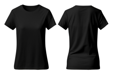 black women t-shirt on transparent background