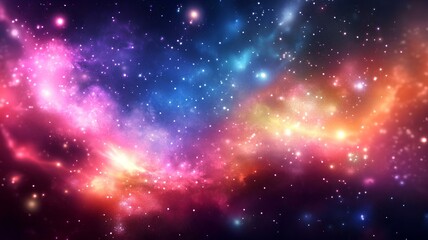 Cosmic space background with stars and nebula. Vector illustration.