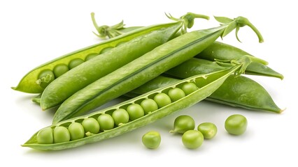 Sugar Snap Peas Isolated on a White Background