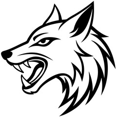 Tribal Tattoo Wolf Designs with White Background Vector Illustration – Cartoons, Clipart, Line Art, Tribal wolf tattoo design with white background, perfect for vector, clipart, and line art projects.