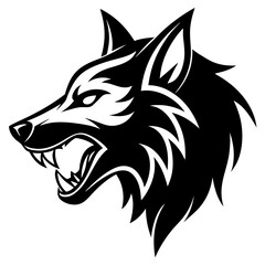 Tribal Tattoo Wolf Designs with White Background Vector Illustration – Cartoons, Clipart, Line Art, Tribal wolf tattoo design with white background, perfect for vector, clipart, and line art projects.