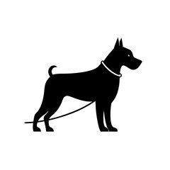 Vector Black Silhouette of a Dog Head Isolated on White Background - Cartoon Clipart Design, Vector black dog head silhouette on white background, ideal for design and clipart use.