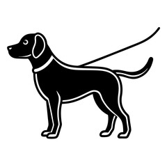 Vector Black Silhouette of a Dog Head Isolated on White Background - Cartoon Clipart Design, Vector black dog head silhouette on white background, ideal for design and clipart use.