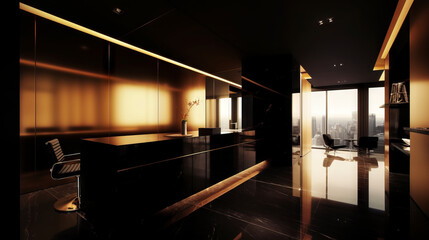 A luxurious workspace featuring 