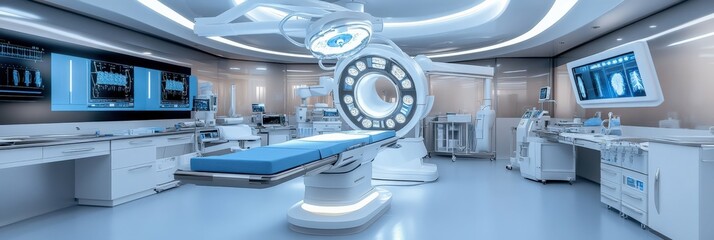 Self-sterilizing surgical instruments using high-frequency plasma technology, futuristic operating room