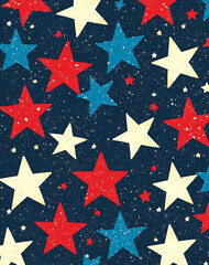 Obraz premium American pride shines through in this vibrant background, festive display of red, white, and blue stars evoking sense of celebration