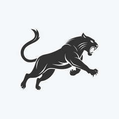 Obraz premium Powerful tiger silhouette design symbolizing strength and courage