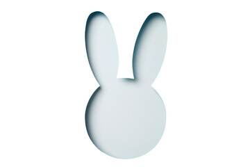 Obraz premium PNG, Easter, paper rabbit head, isolated on white background