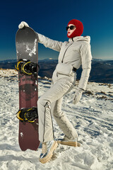 snowboarder girl on a slope