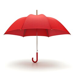 Red umbrellas, with vibrant color and smooth fabric, perfect for rainy days or beach outings The umbrellas are isolated on white background