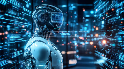 Robotic innovations transforming ai-enhanced government and financial regulation futuristic environment digital landscape