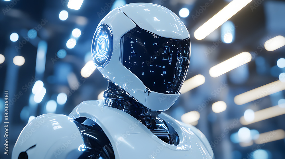 Poster robotics revolution ai-powered risk management in financial institutions high-tech environment dynam