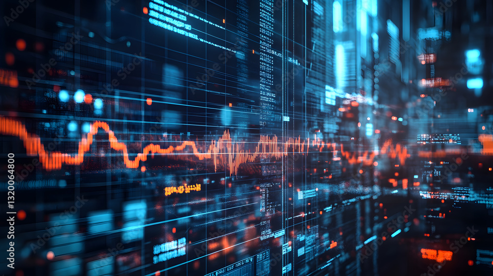 Poster robotics innovation revolutionizing blockchain-powered global stock exchanges digital city data visu