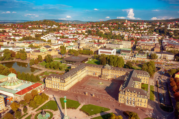 Schlossplatz in Stuttgart, Germany, travel landscape