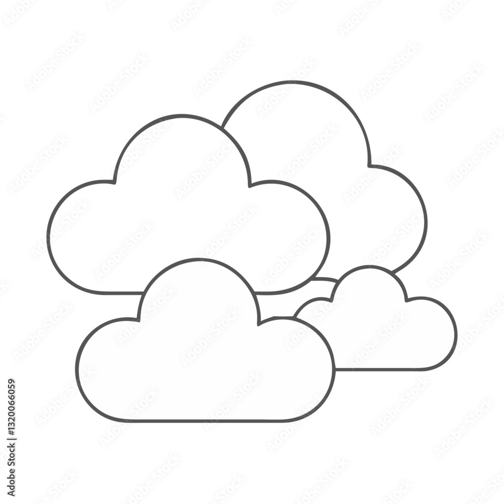 Poster simple cloud illustration, cloud computing concept, cloud computing icon