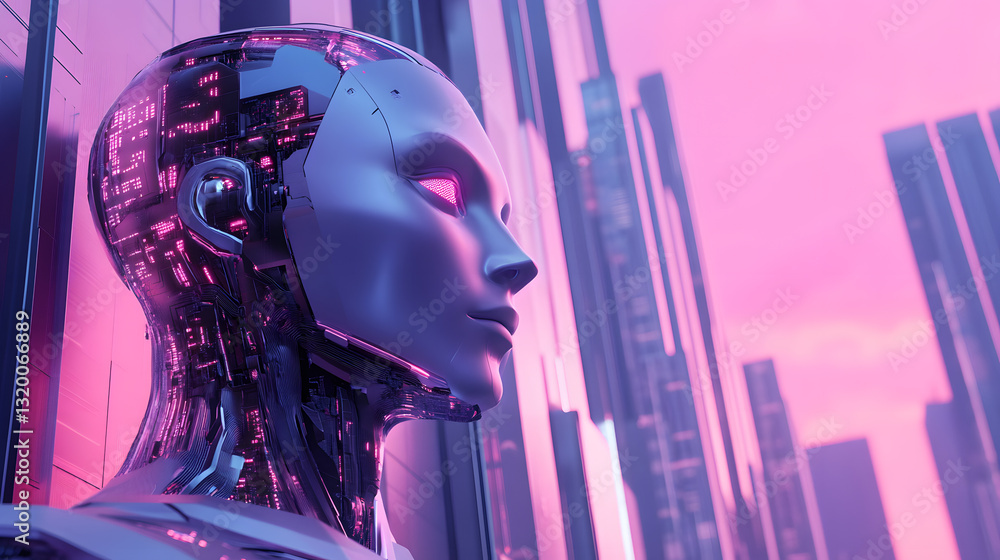 Poster futuristic robot innovations transforming wealth management in urban environments embracing robotics
