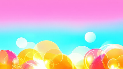 Bright and colorful abstract background with bubbles and gradients