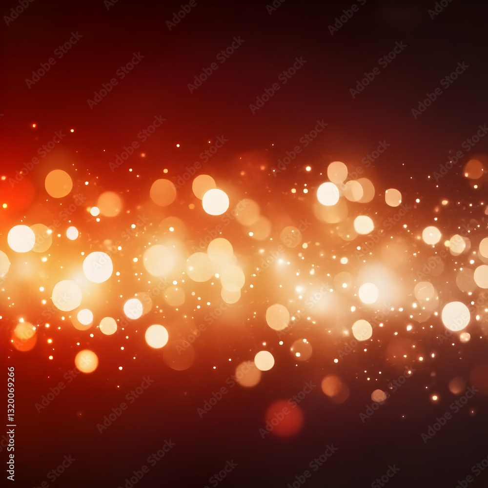 Aufkleber abstract red and gold bokeh background: sparkling lights create a festive and warm atmosphere, ideal