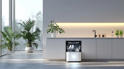 Modern Minimalist Kitchen with Built in Dishwasher