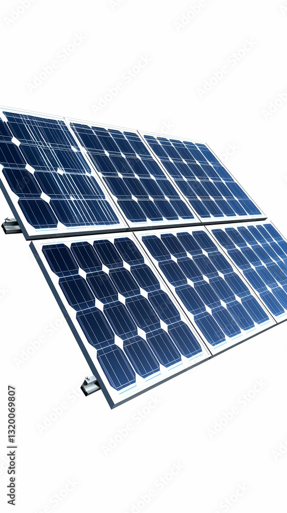 Poster 3d render of a solar panel array generating clean energy for sustainable living