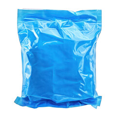 Blue wet wipes flow pack, isolated on white background